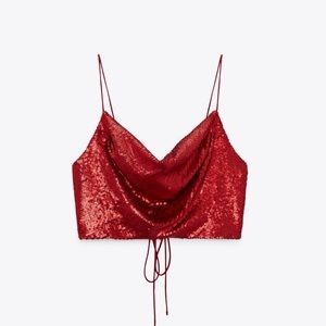 - Sequin crop top